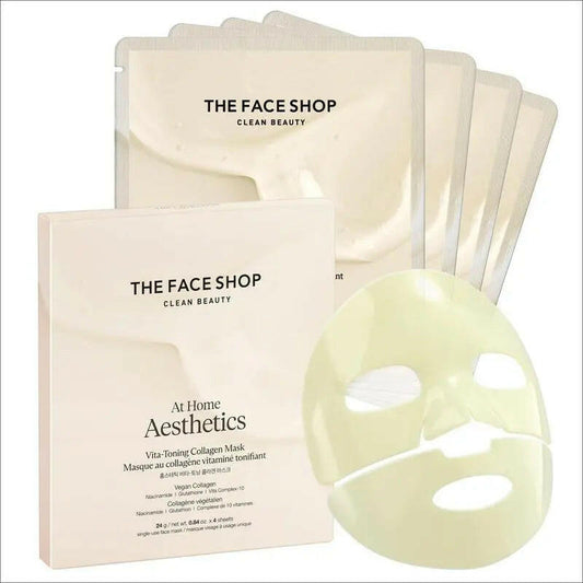 The Face Shop at Home Aesthetics Vita-Toning Collagen Sheet Mask, Korean Skin Care Products