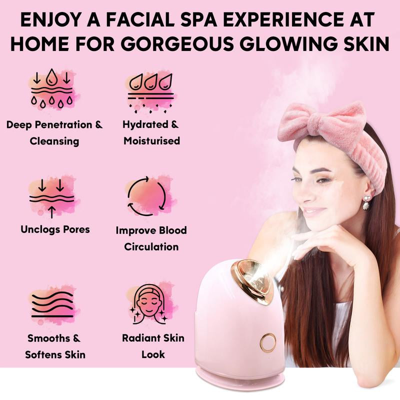 20 Counts Facial Steamer Spa Kit with 7 Skin Care Tools Nano Ionic Face Steamer for Deep Cleaning Unclogs Pores Home Sauna Self Care Gifts with Brush Cleansing