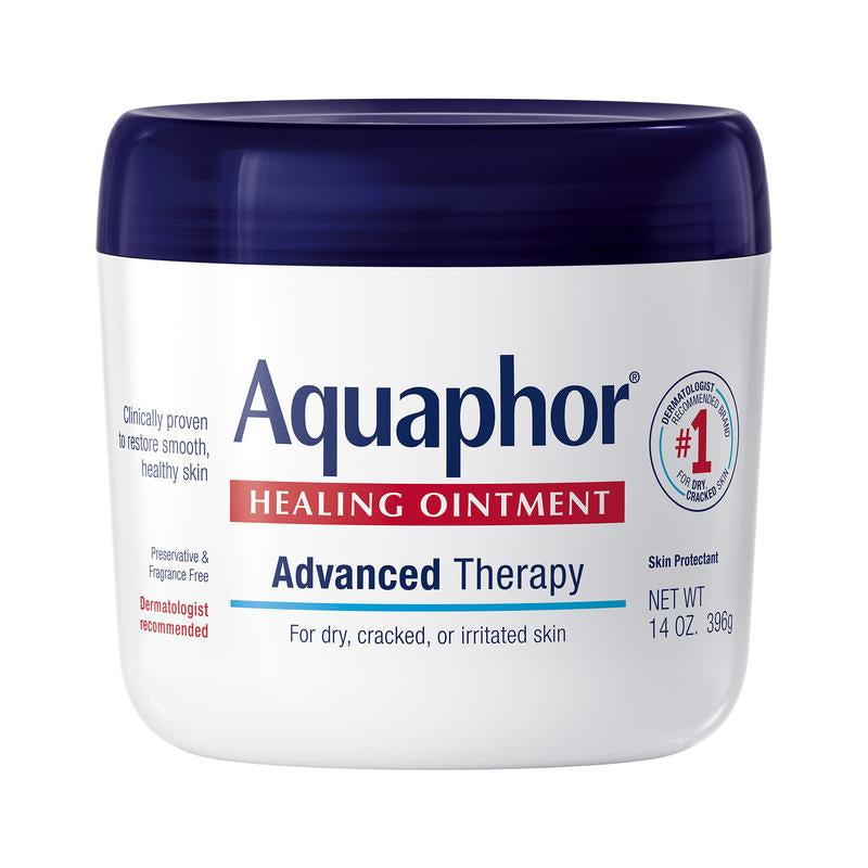 Aquaphor Healing Ointment Advanced Therapy Skin Protectant for Dry, Compromised Skin with Petrolatum, 14 Oz Jar