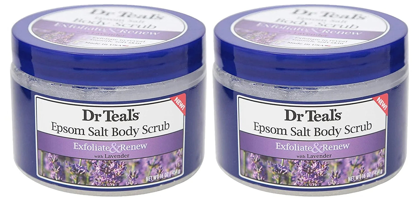Exfoliate & Renew Lavender Epsom Salt Body Scrub, 16 Oz (Pack of 2)